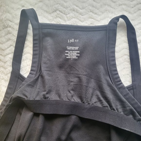 J. Jill Fit Performance Shelf-Bra Tank Black Size Large - Picture 4 of 12